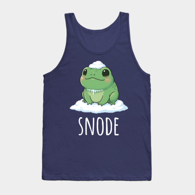 Adorable little snowed-on frog saying "snode" Tank Top by Luxinda