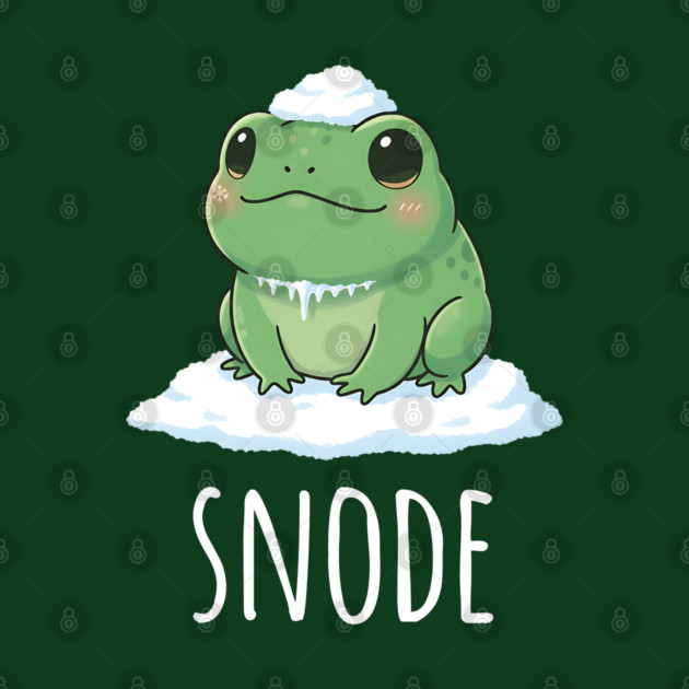 Adorable little snowed-on frog saying "snode" by Luxinda