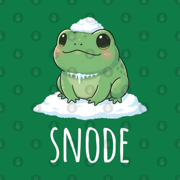 Adorable little snowed-on frog saying "snode" by Luxinda