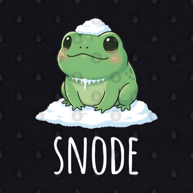 Adorable little snowed-on frog saying "snode" by Luxinda