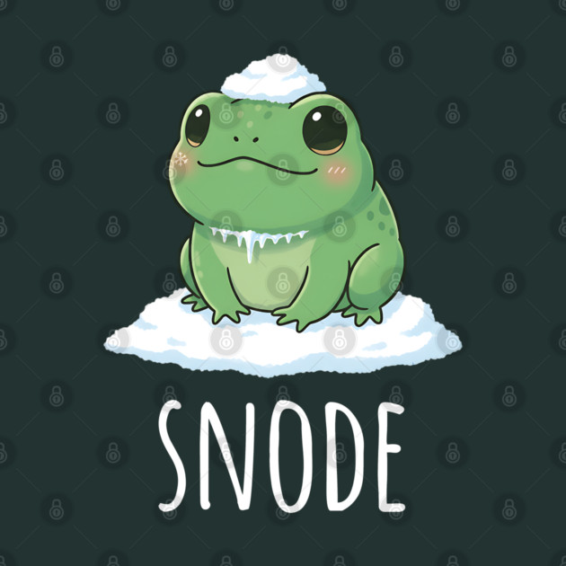 Adorable little snowed-on frog saying "snode" by Luxinda