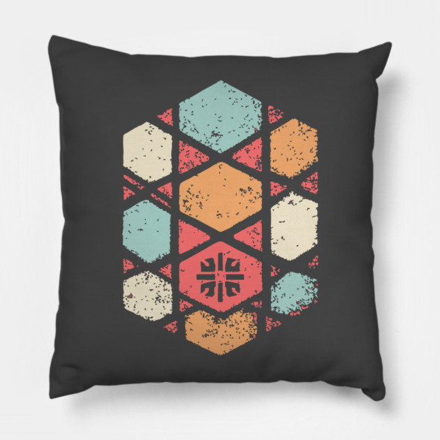 Japanese Asanoha Pattern | Geometric Hexagon Pillow by TuncGK