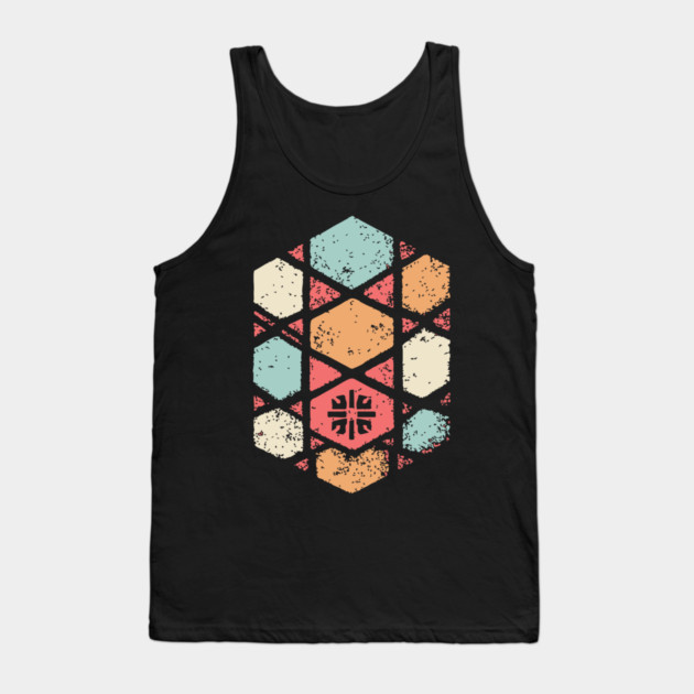 Japanese Asanoha Pattern | Geometric Hexagon Tank Top by TuncGK