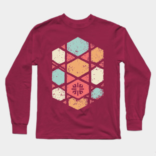 Japanese Asanoha Pattern | Geometric Hexagon Long Sleeve T-Shirt