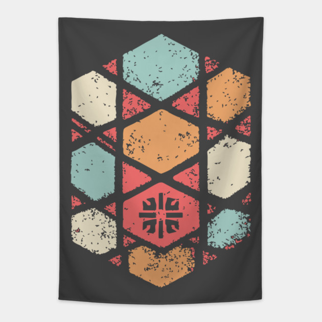 Japanese Asanoha Pattern | Geometric Hexagon Tapestry by TuncGK