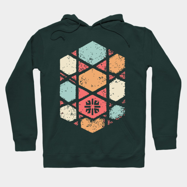 Japanese Asanoha Pattern | Geometric Hexagon Hoodie by TuncGK