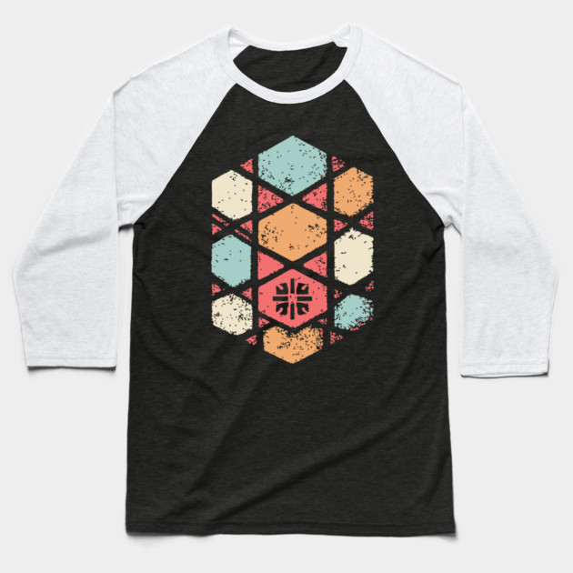 Japanese Asanoha Pattern | Geometric Hexagon Baseball T-Shirt by TuncGK