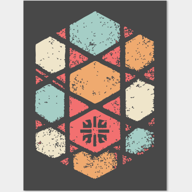 Japanese Asanoha Pattern | Geometric Hexagon Wall Art by TuncGK