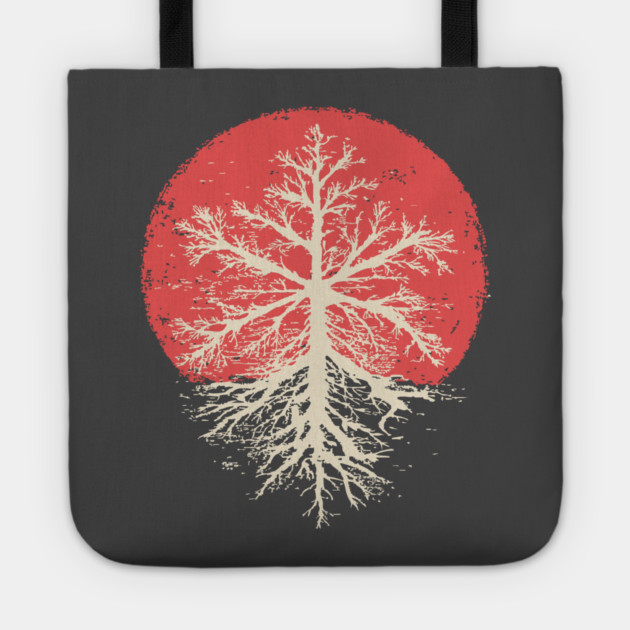 Japanese Style Graphic Snowflake | Abstract Winter Art Tote by TuncGK