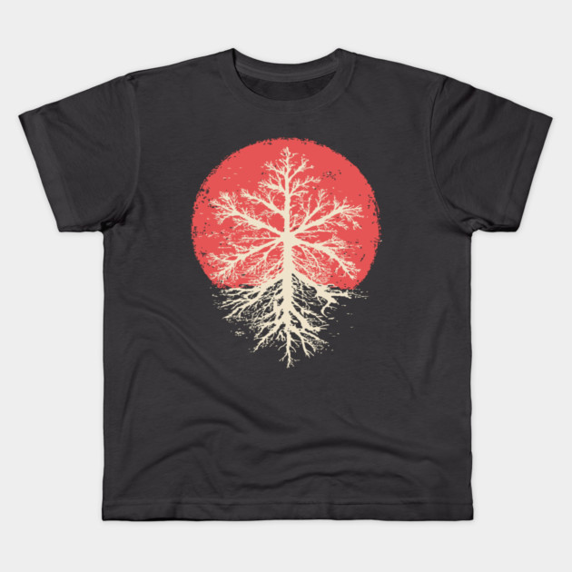 Japanese Style Graphic Snowflake | Abstract Winter Art Kids T-Shirt by TuncGK