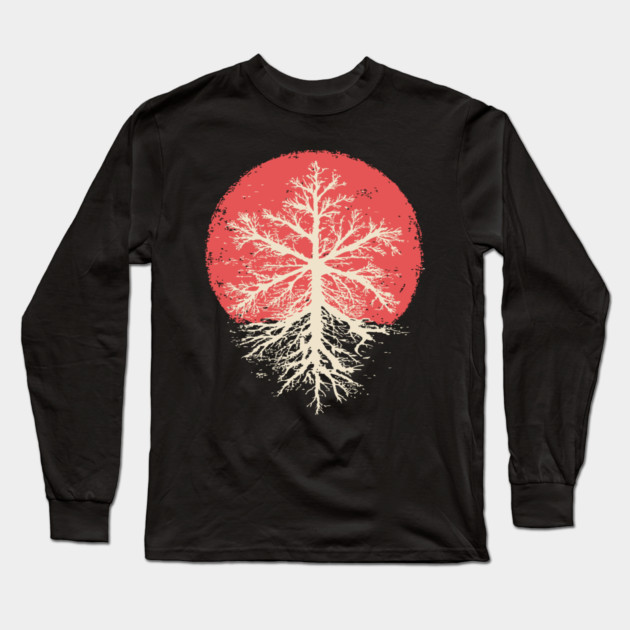 Japanese Style Graphic Snowflake | Abstract Winter Art Long Sleeve T-Shirt by TuncGK