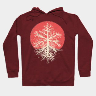 Japanese Style Graphic Snowflake | Abstract Winter Art Hoodie