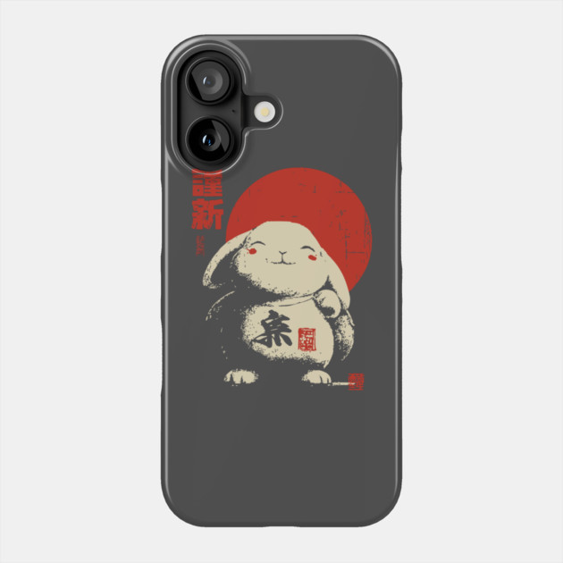Japanese New Year Rabbit | Vintage Good Luck Bunny Phone Case by TuncGK