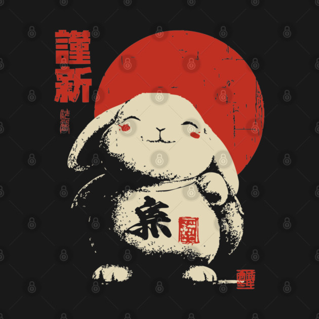 Japanese New Year Rabbit | Vintage Good Luck Bunny by TuncGK