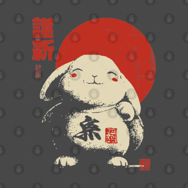 Japanese New Year Rabbit | Vintage Good Luck Bunny by TuncGK