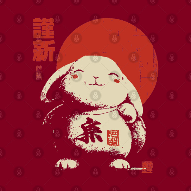 Japanese New Year Rabbit | Vintage Good Luck Bunny by TuncGK