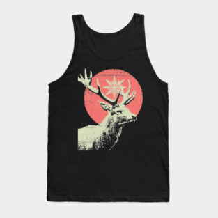 Aesthetic Vaporwave Deer | Retro Pixel Stag Tank Top