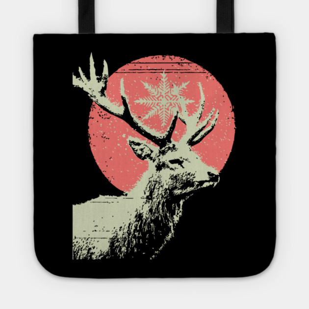 Aesthetic Vaporwave Deer | Retro Pixel Stag Tote by TuncGK