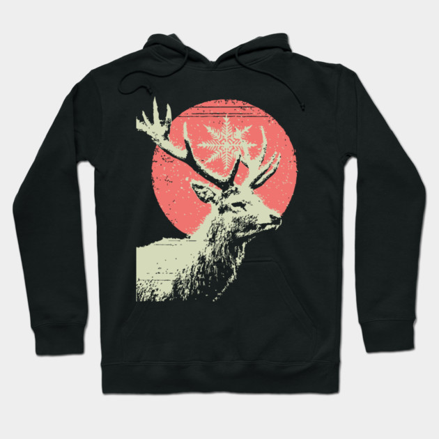 Aesthetic Vaporwave Deer | Retro Pixel Stag Hoodie by TuncGK