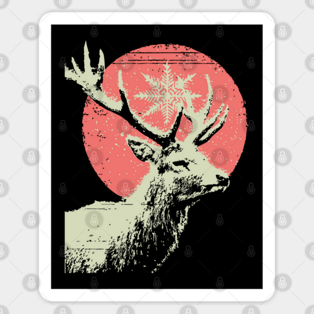 Aesthetic Vaporwave Deer | Retro Pixel Stag Sticker by TuncGK