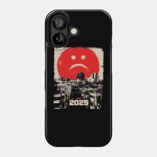 2025 Dystopian Future | Sad Emoji Cyberpunk Phone Case