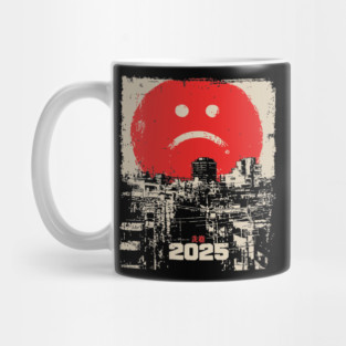 2025 Dystopian Future | Sad Emoji Cyberpunk Mug