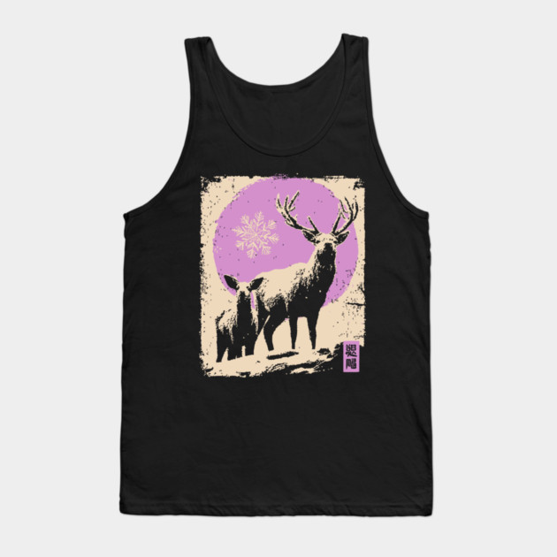 Majestic Winter Stag | Christmas Reindeer Portrait Tank Top by TuncGK