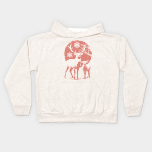 Winter Deer in Snow | Japanese Christmas Aesthetic Kids Hoodie