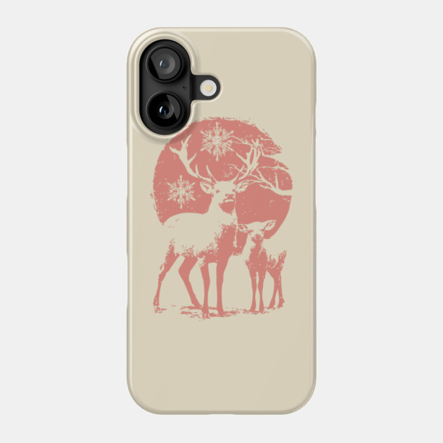 Winter Deer in Snow | Japanese Christmas Aesthetic Phone Case by TuncGK