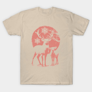Winter Deer in Snow | Japanese Christmas Aesthetic T-Shirt