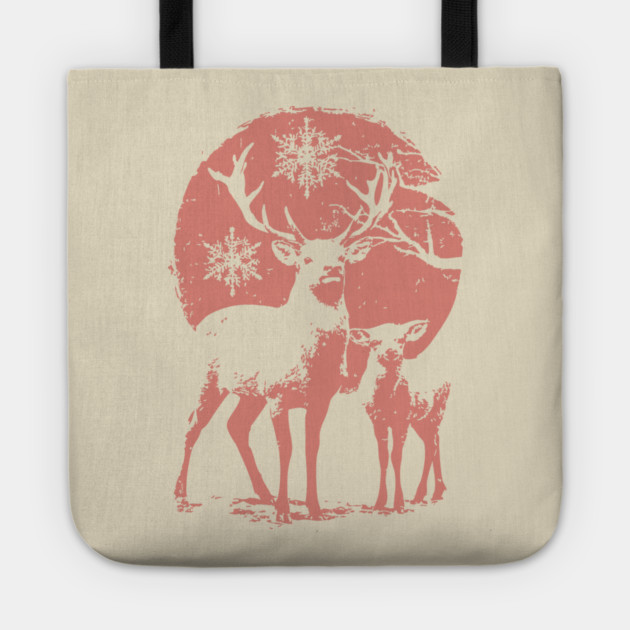 Winter Deer in Snow | Japanese Christmas Aesthetic Tote by TuncGK