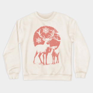 Winter Deer in Snow | Japanese Christmas Aesthetic Crewneck Sweatshirt