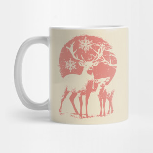 Winter Deer in Snow | Japanese Christmas Aesthetic Mug