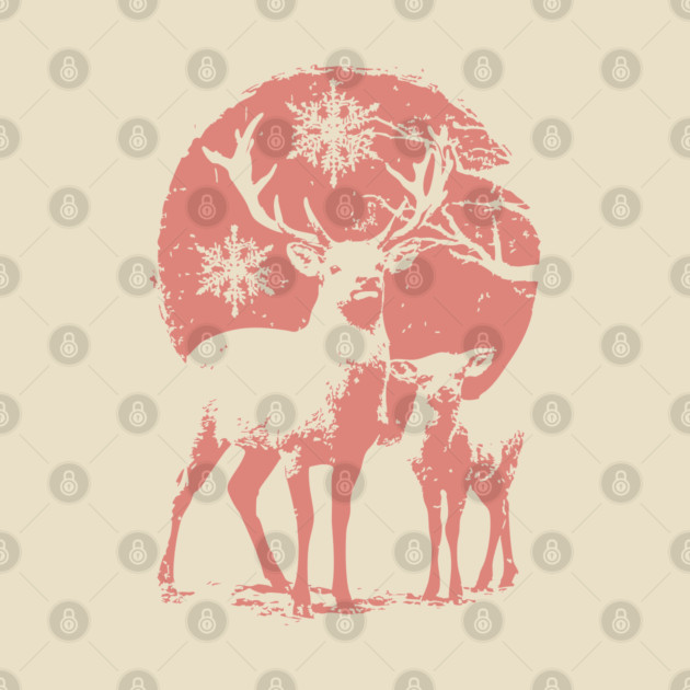 Winter Deer in Snow | Japanese Christmas Aesthetic by TuncGK