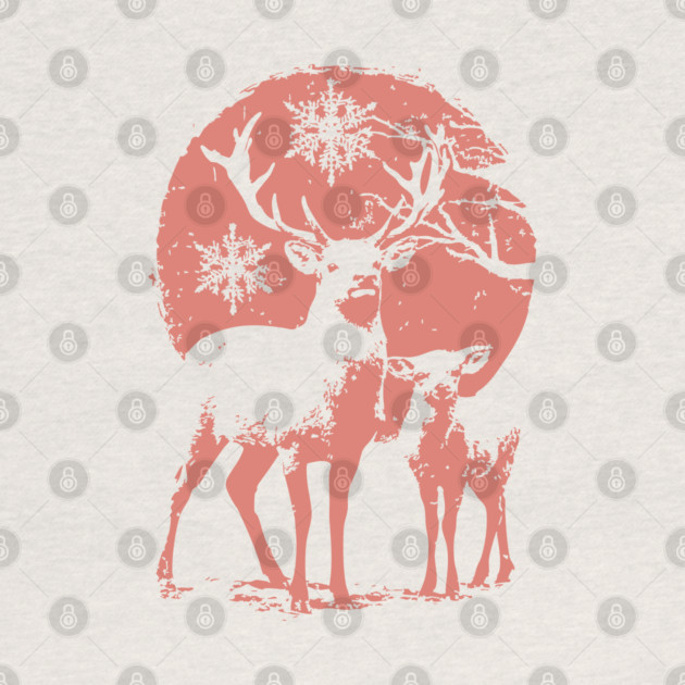 Winter Deer in Snow | Japanese Christmas Aesthetic by TuncGK