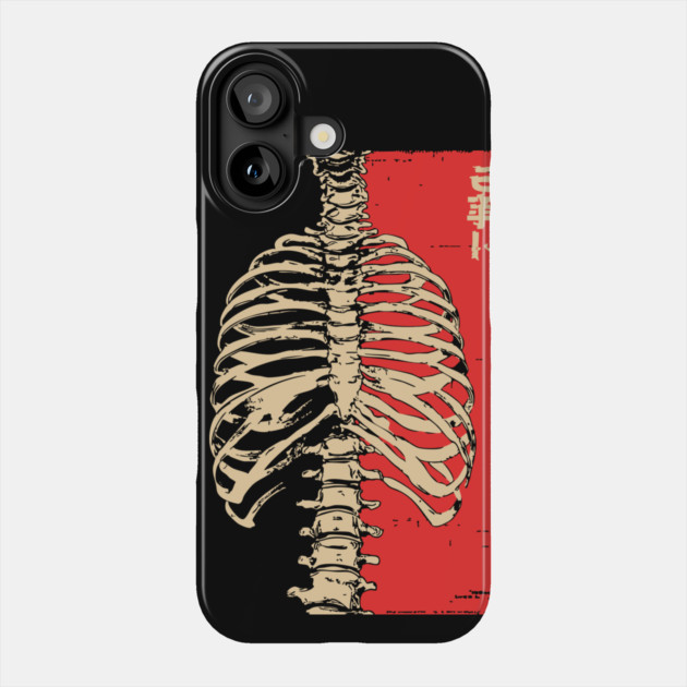 Yokai Spirits Skeleton | Chimimoryo Kanji Ribcage Phone Case by TuncGK