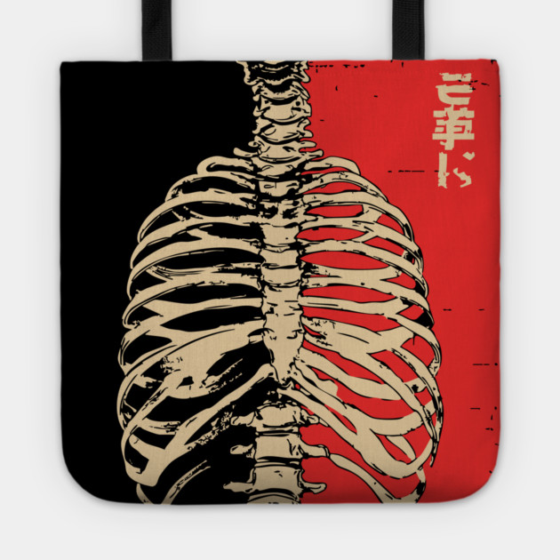 Yokai Spirits Skeleton | Chimimoryo Kanji Ribcage Tote by TuncGK