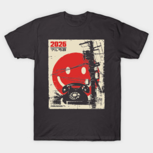 Welcome 2026 - Brutalist Industrial Smiley Face T-Shirt