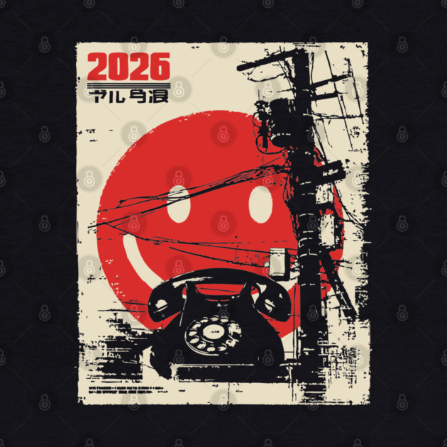 Welcome 2026 - Brutalist Industrial Smiley Face by TuncGK