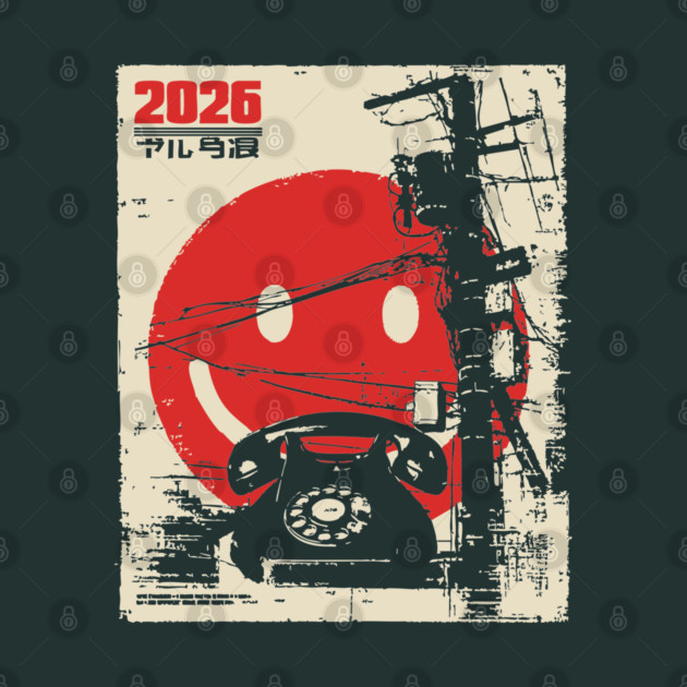 Welcome 2026 - Brutalist Industrial Smiley Face by TuncGK
