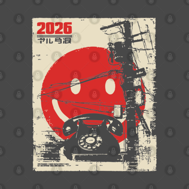 Welcome 2026 - Brutalist Industrial Smiley Face by TuncGK
