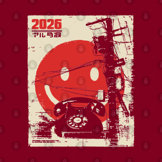 Welcome 2026 - Brutalist Industrial Smiley Face by TuncGK