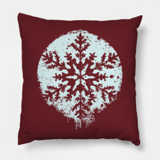 Minimalist Winter Snowflake | Geometric Snow Design Pillow