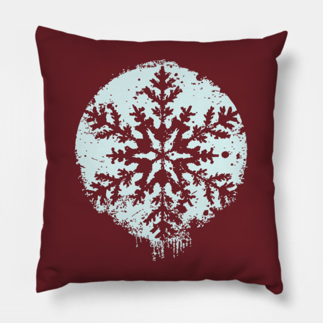 Minimalist Winter Snowflake | Geometric Snow Design Pillow by TuncGK
