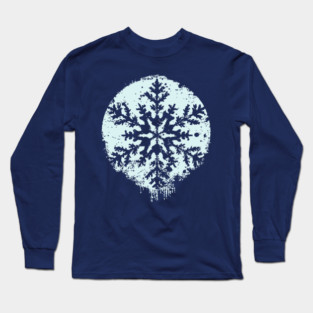 Minimalist Winter Snowflake | Geometric Snow Design Long Sleeve T-Shirt