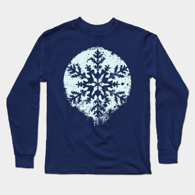 Minimalist Winter Snowflake | Geometric Snow Design Long Sleeve T-Shirt by TuncGK