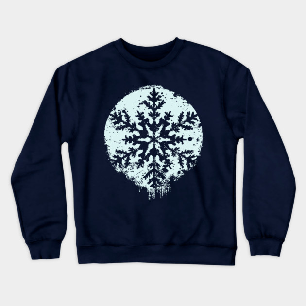 Minimalist Winter Snowflake | Geometric Snow Design Crewneck Sweatshirt by TuncGK
