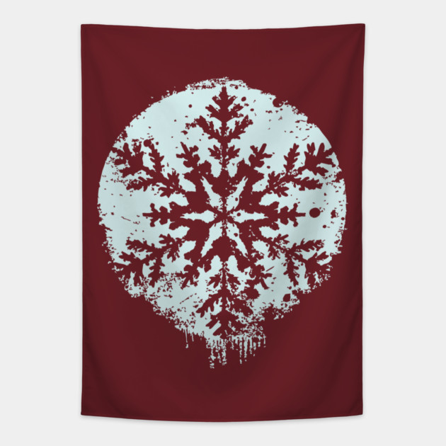 Minimalist Winter Snowflake | Geometric Snow Design Tapestry by TuncGK