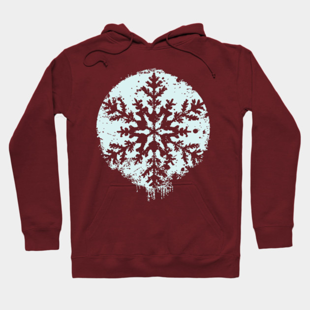Minimalist Winter Snowflake | Geometric Snow Design Hoodie by TuncGK