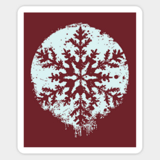 Minimalist Winter Snowflake | Geometric Snow Design Magnet